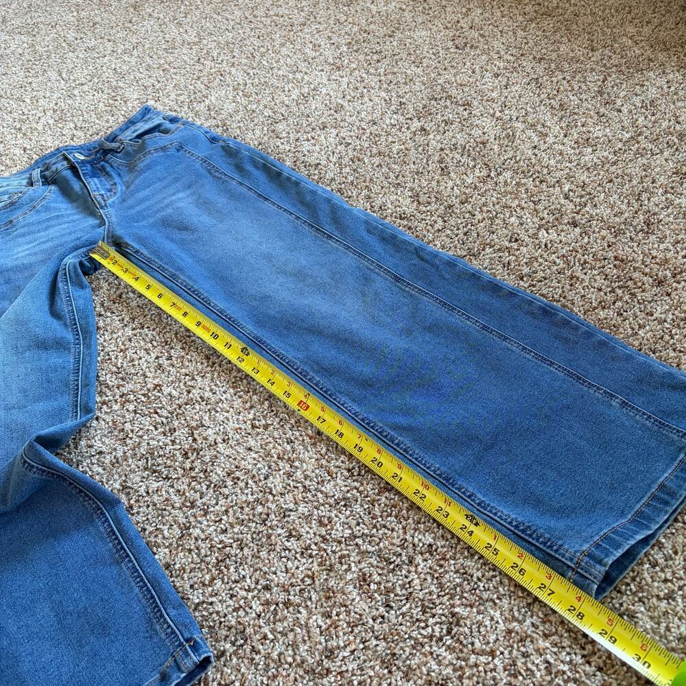 Sidefeel Womens Wide Leg Stretch Denim Blue Jeans Size 4 Panel - Picture 7 of 7